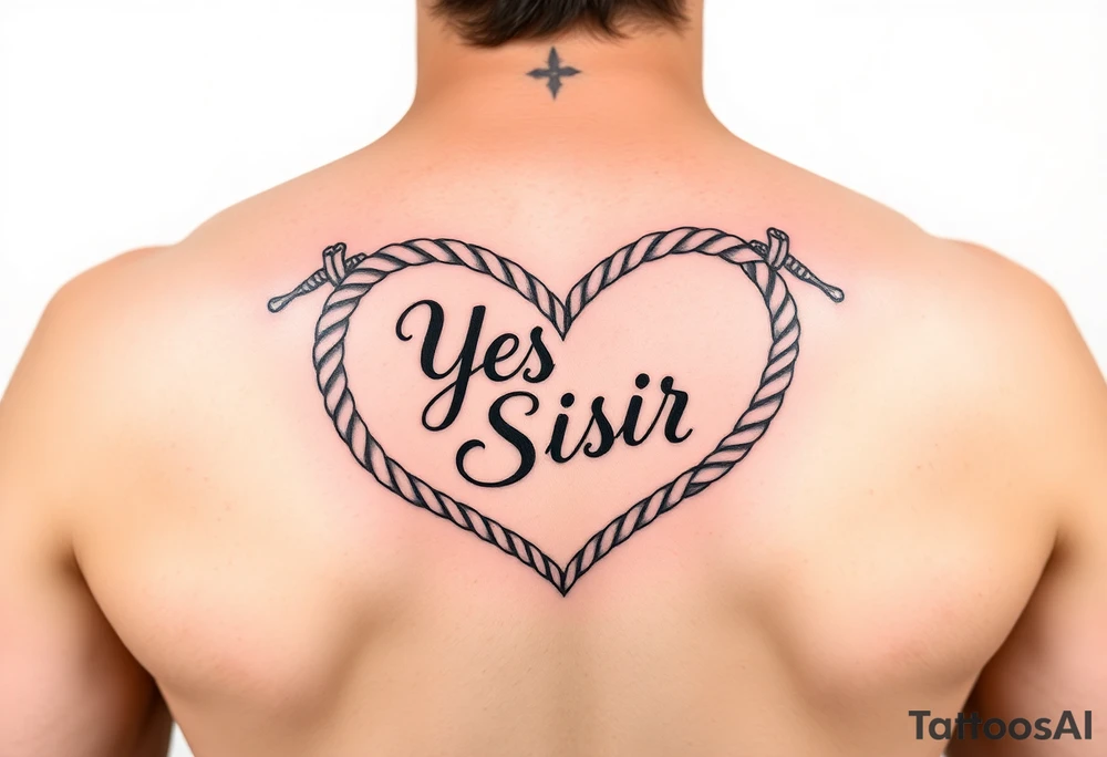 Yes, Sir in rope shaped heart tattoo idea