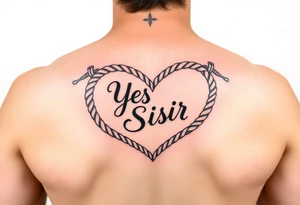 Yes, Sir in rope shaped heart tattoo idea