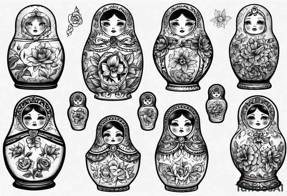 russian dolls tattoo idea