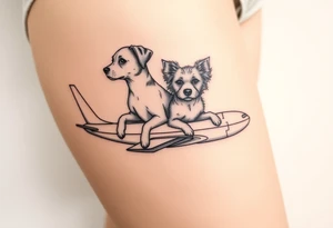 two dogs on an airplane tattoo idea