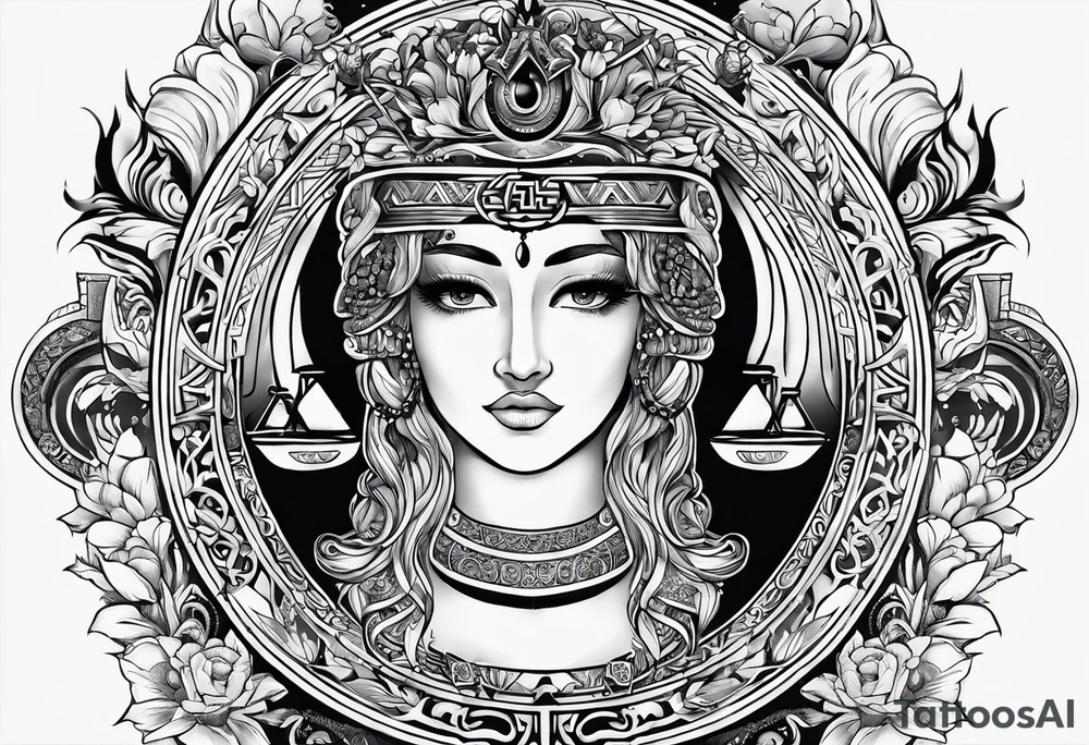 omega greek sign black magic style tattoo idea