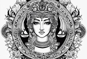 omega greek sign black magic style tattoo idea