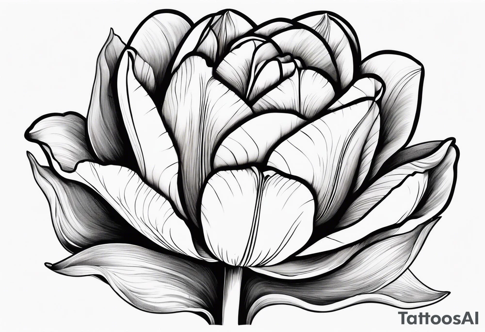 Classic Tulip flower with music note on the stem tattoo idea
