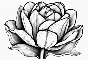Classic Tulip flower with music note on the stem tattoo idea