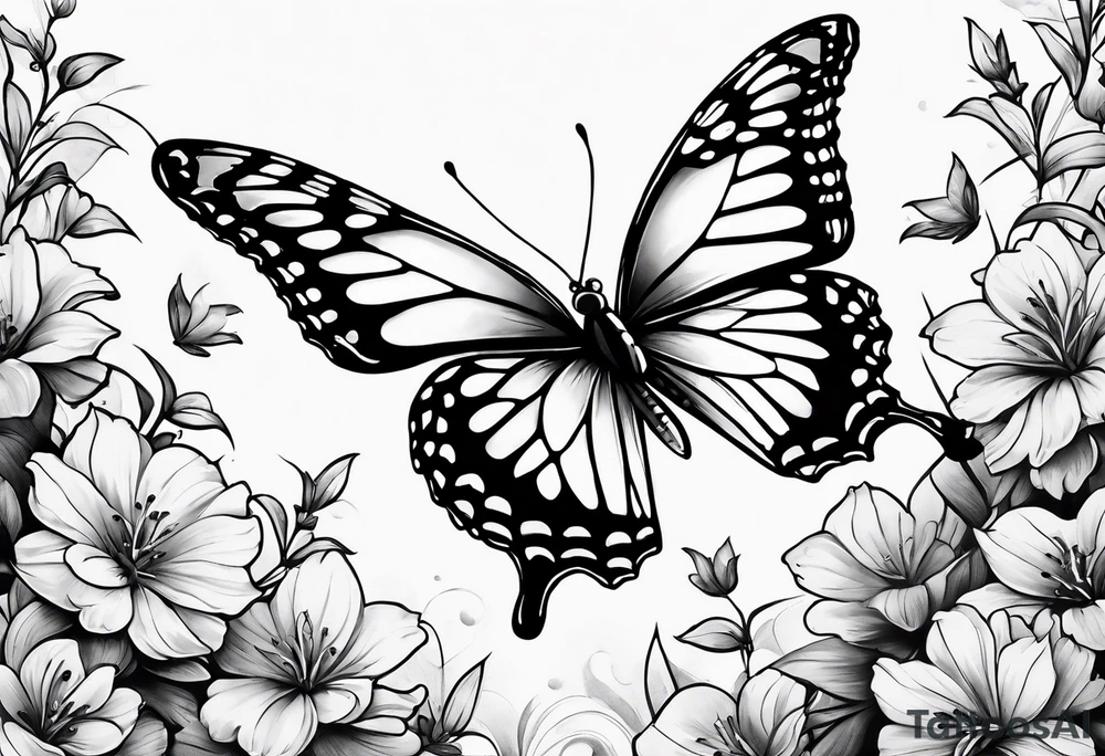 butterfly’s flying up my arm with some clouds and maybe some roman numerals tattoo idea