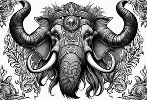 berserking strong mammoth head centerpiece tattoo idea