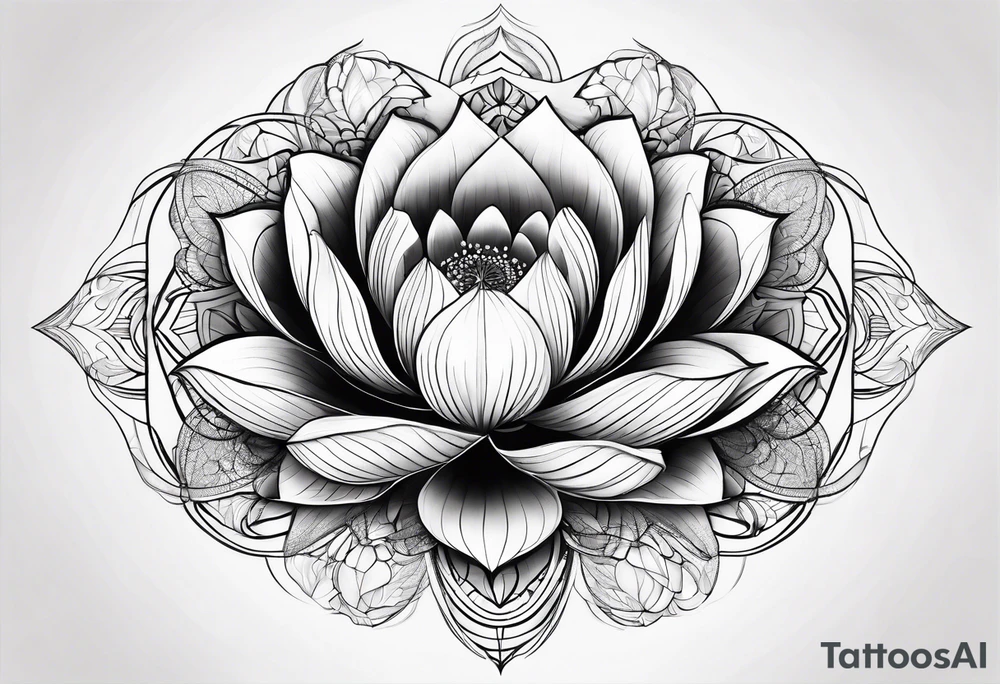 Golden ratio with lotus tattoo idea