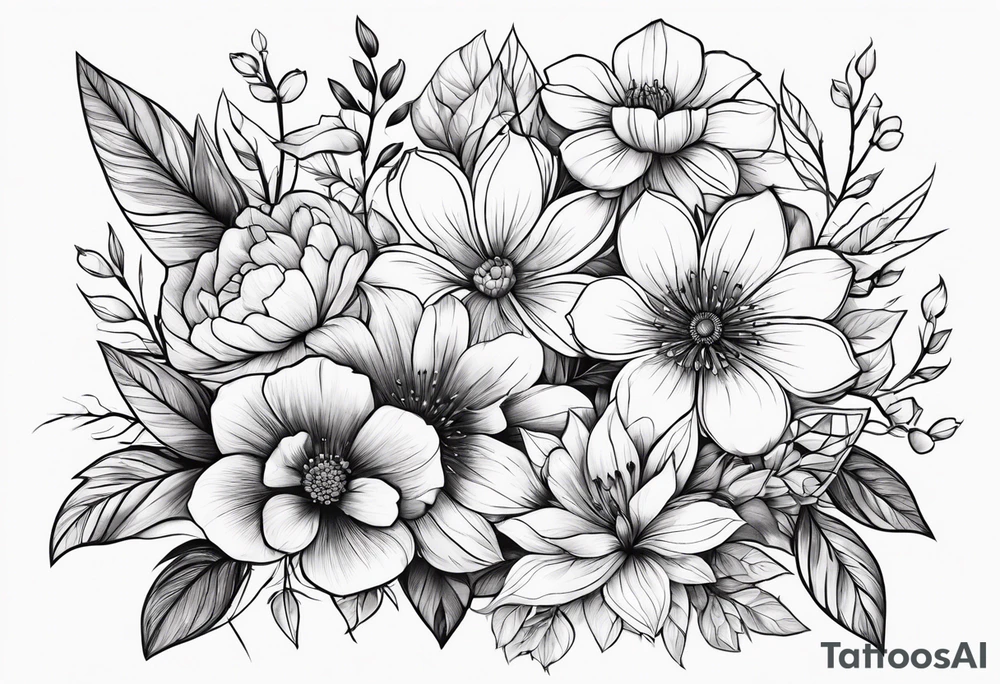 Flower bouquet symbolizing gratitude tattoo idea