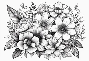 Flower bouquet symbolizing gratitude tattoo idea