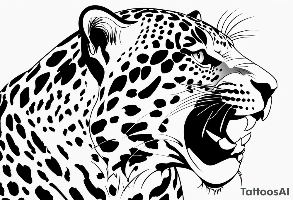 Side view of Jaguar tattoo idea