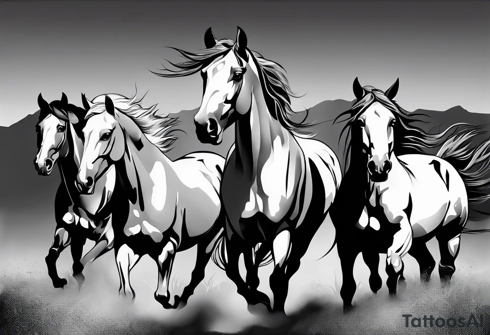 western, horses tattoo idea