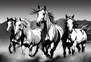 western, horses tattoo idea
