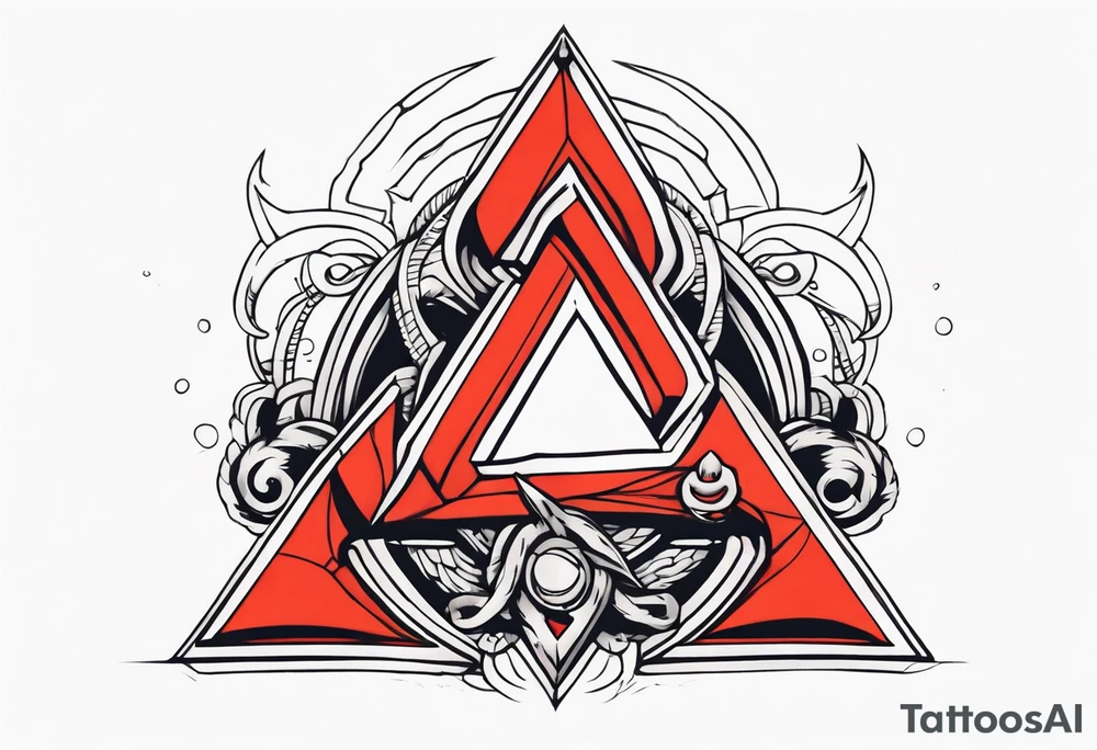 simple letter delta inside a locked chain tattoo idea