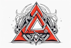 simple letter delta inside a locked chain tattoo idea