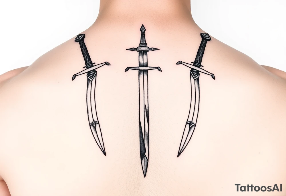 Virgo and sagittarius three swords all together tattoo idea