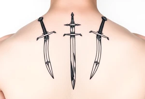 Virgo and sagittarius three swords all together tattoo idea