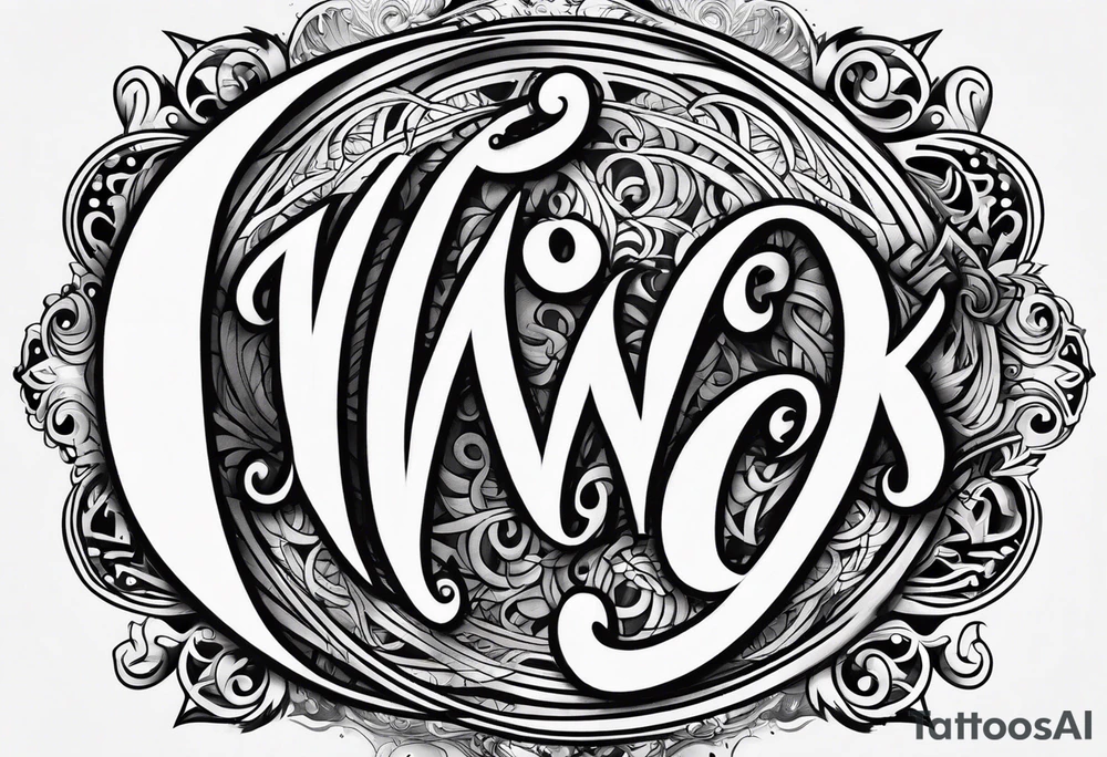 Lettering of the name Iva tattoo idea