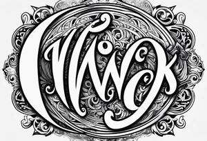 Lettering of the name Iva tattoo idea