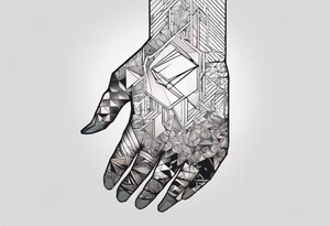 cyberpunk 2077, hand tattoo, geometric, subtle, tattoo idea