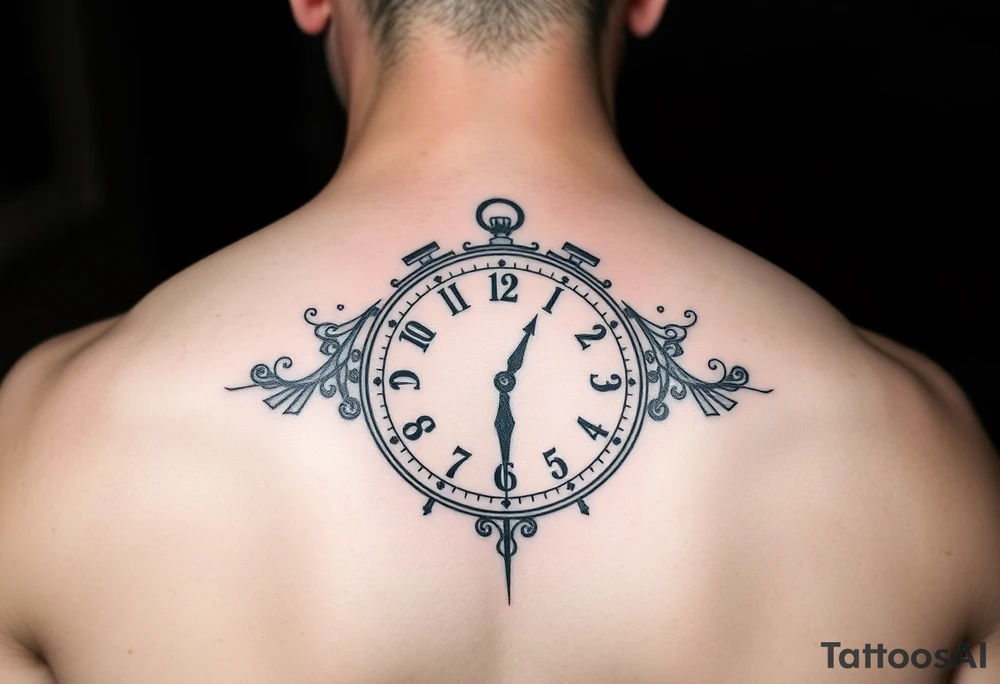 Minimalist Clock set to 3:09 tattoo idea