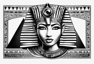 egyptian theme , cleopatra , pyramids,  all seeing eye forearm tattoo idea