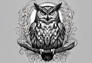 The name 'Teagan Christine' with the date 10/20/2022. All hidden and integrated into the design of an owl. tattoo idea