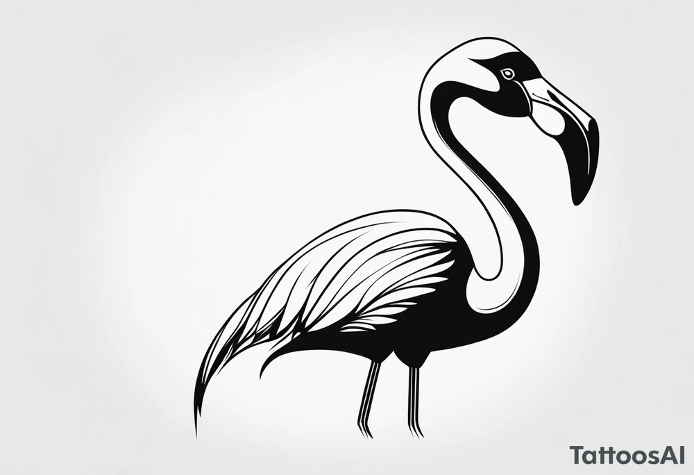 cute flamingo tattoo idea
