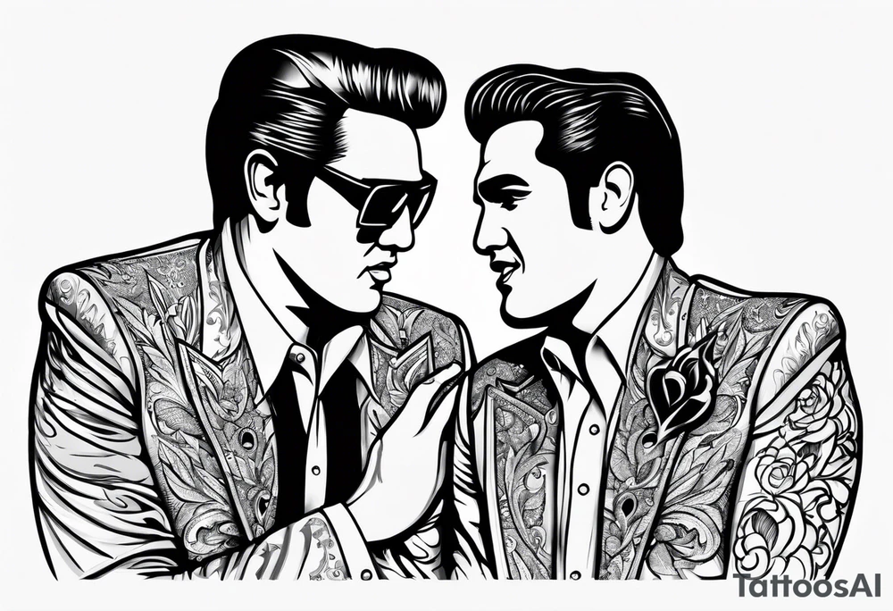 Elvis las Vegas wedding minimalistic tattoo idea