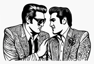 Elvis las Vegas wedding minimalistic tattoo idea
