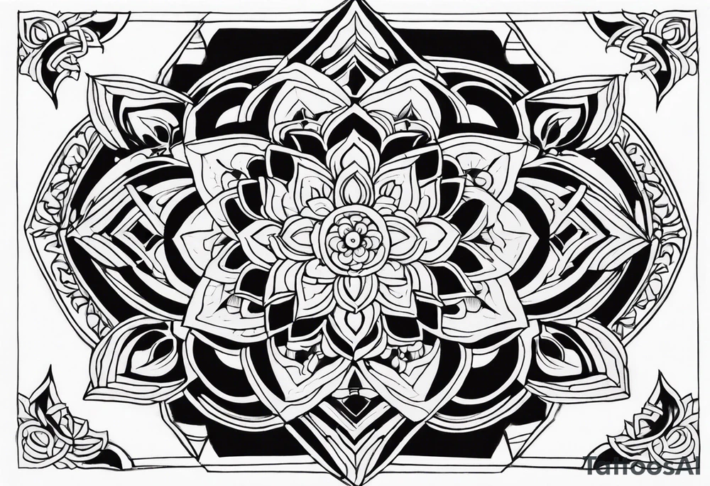 black, mandara, tattoo idea