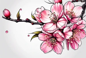 cherry blossom flower design tattoo idea