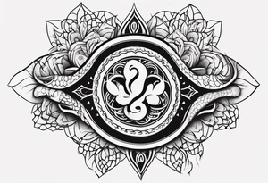 simple Snake with mandala pattern as skin tattoo idea
