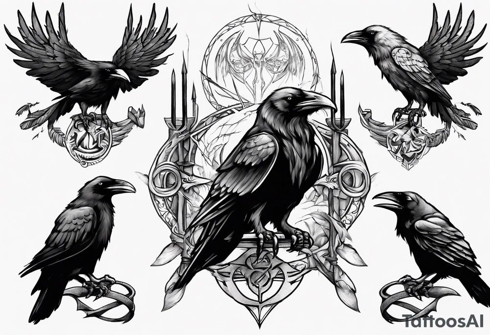 odin's ravens tattoo idea