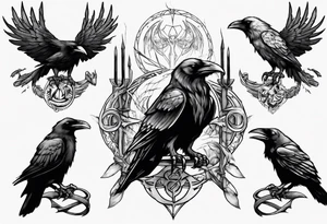 odin's ravens tattoo idea