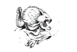 Big bad wolf chasing little red riding hood tattoo idea