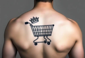 Shopping cart with a princess crown on the side tattoo idea