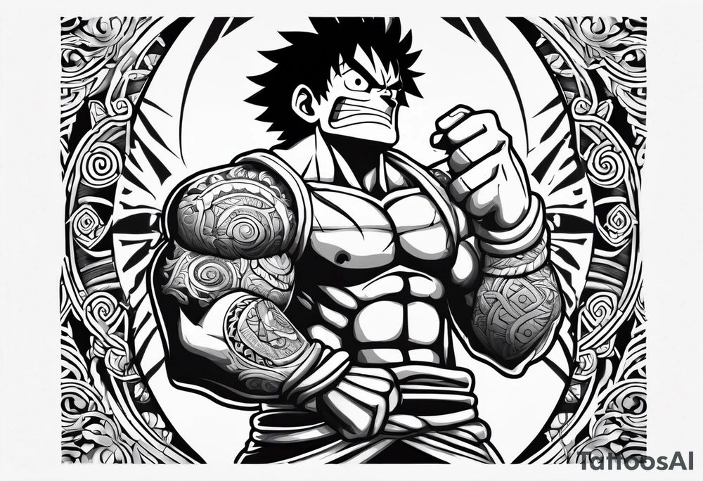 Luffy Gear 4, Maori tattoo idea