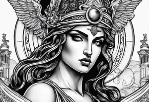 Themis (Greek Goddess of Justice), with blood in her eyes tattoo idea