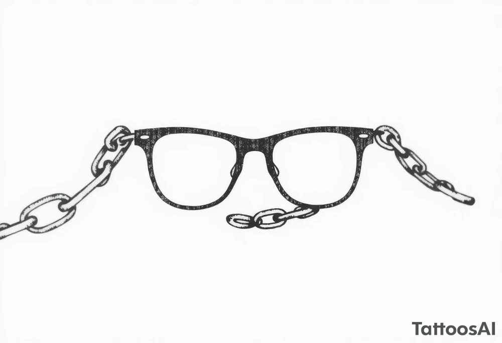 Glasses against a breaking chain
The chain symbolizes the limitations of poor vision, and its breaking is your liberation. Glasses can be against this background. tattoo idea