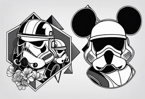 mickey mouse with clone trooper tattoo idea