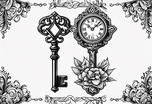 A vintage key tattoo idea