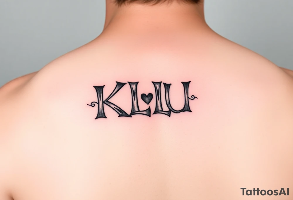 Small Disney themed initials combination of KLUfor friends tattoo idea