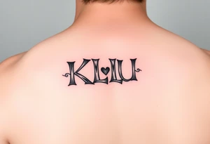 Small Disney themed initials combination of KLUfor friends tattoo idea