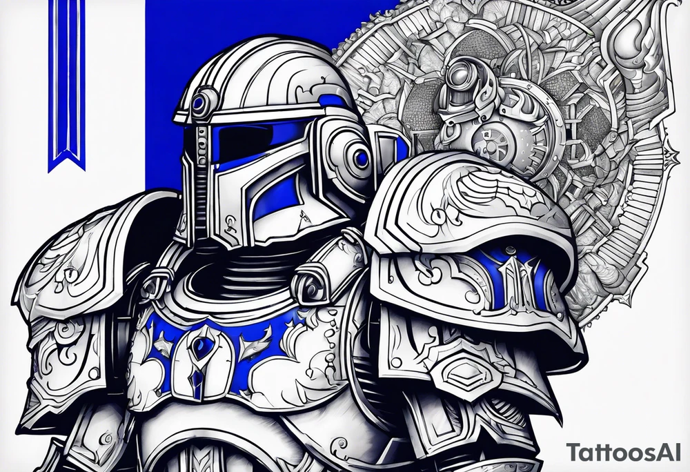 Warhammer 40000 ultramarine armour tattoo idea