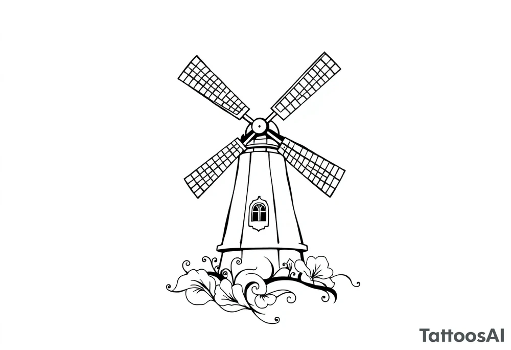 Dutch windmill tattoo idea