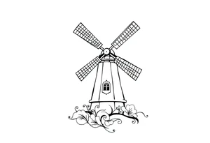 Dutch windmill tattoo idea