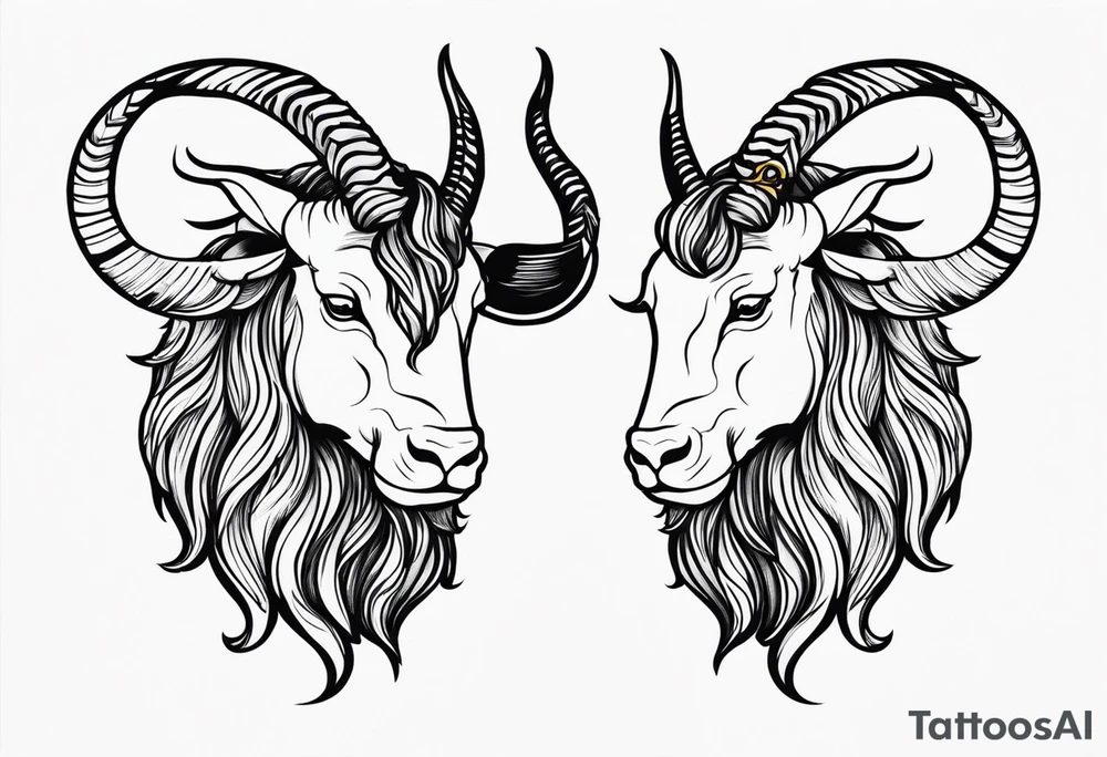capricorn with beard tattoo idea
