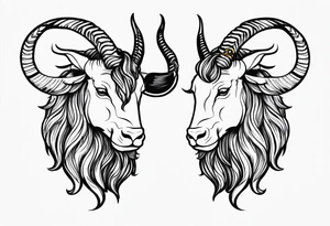 capricorn with beard tattoo idea