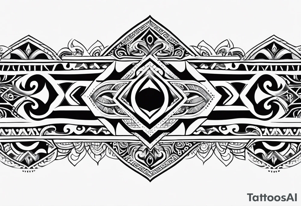 maori pattern horizontal tattoo idea