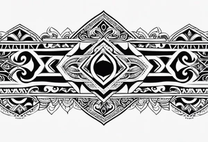 maori pattern horizontal tattoo idea